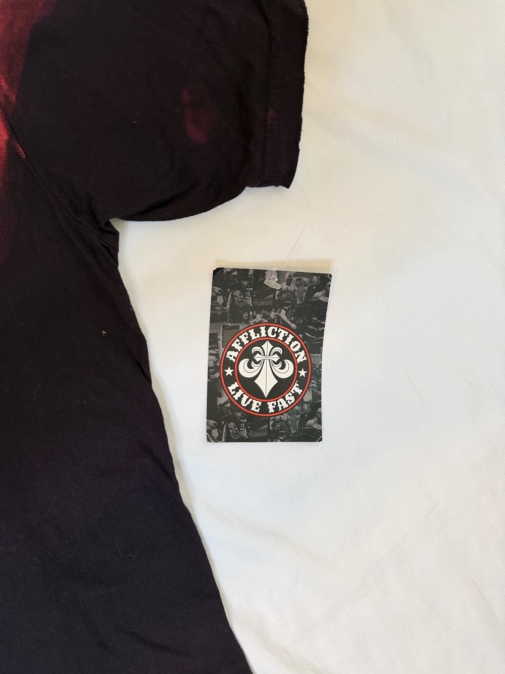 Affliction Maroon, Red and Black Skull Graphic Short Sleeve Tee - Picture 7 of 7